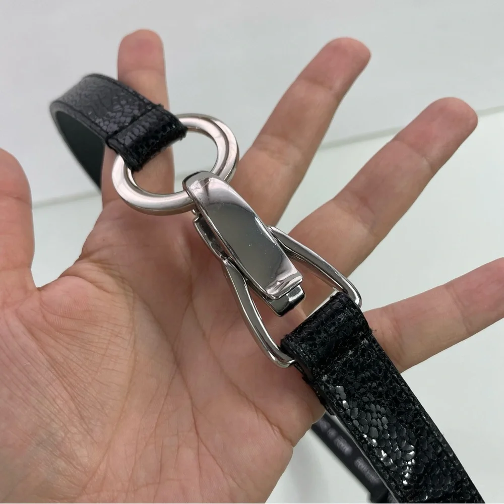 New York & Company Black Snakeskin Clip Closure‎ Belt